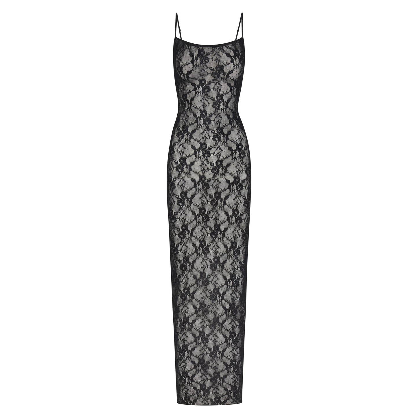 stretch lace cami long dress