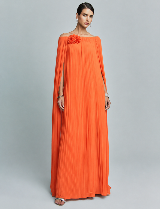 Pleated Long Party Dress