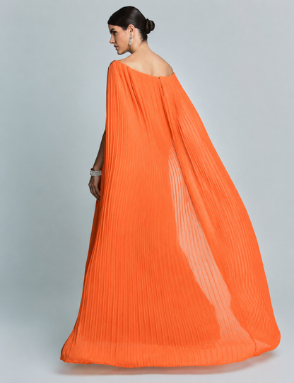 Pleated Long Party Dress