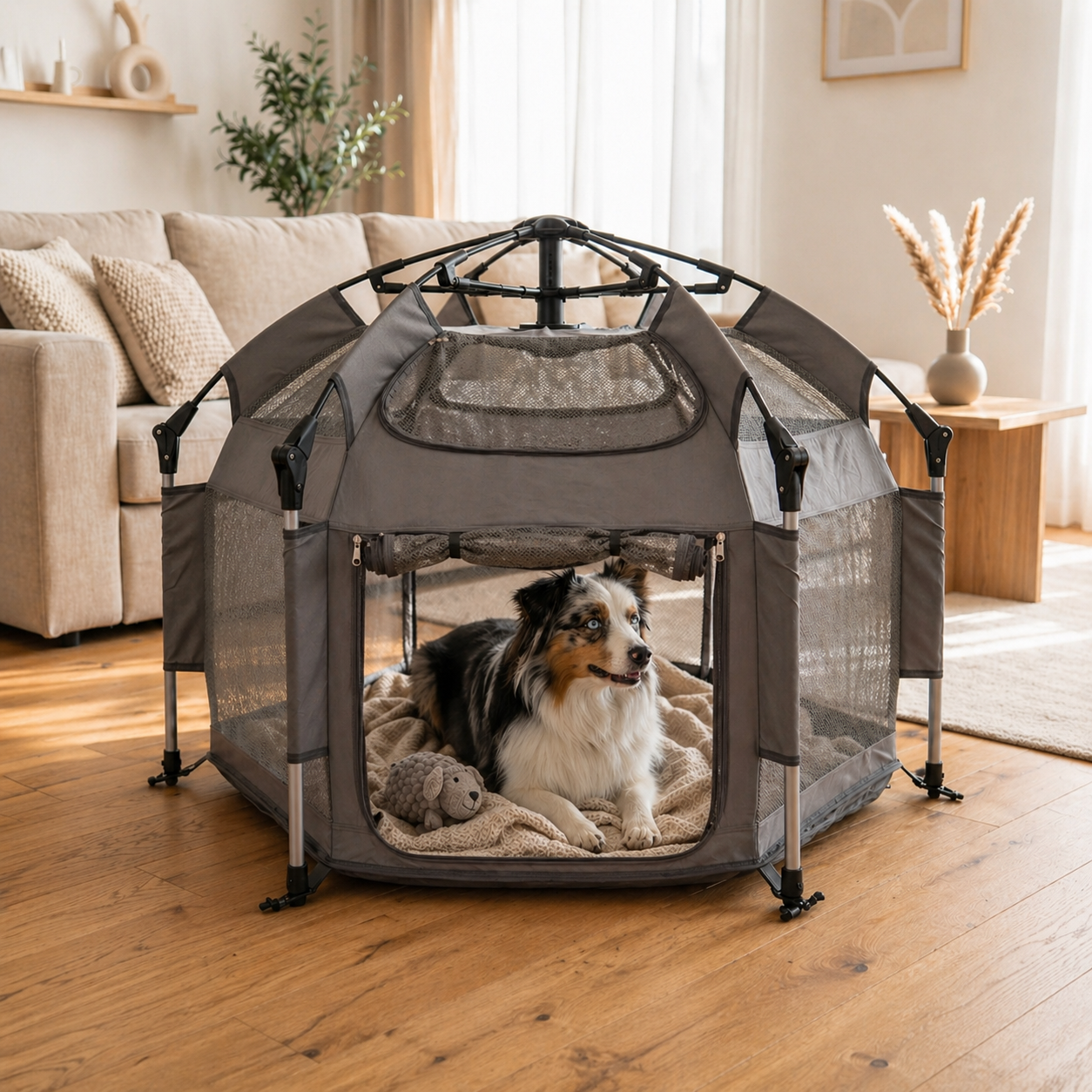 Pop-Up Portable Dog Play Tent | Soft Indoor Outdoor Folding Pet House for Dogs