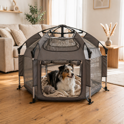 Pop-Up Portable Dog Play Tent | Soft Indoor Outdoor Folding Pet House for Dogs