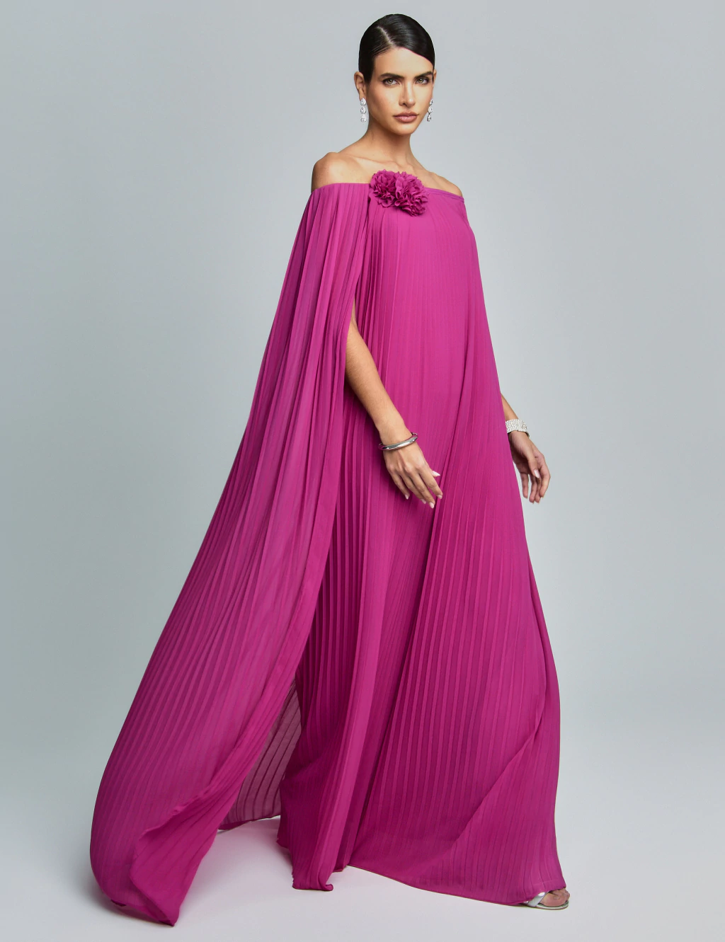 Pleated Long Party Dress