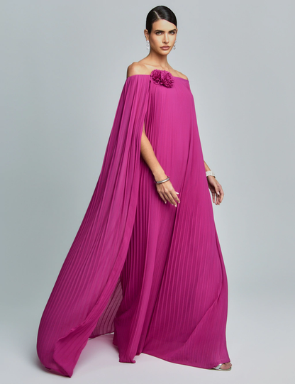 Pleated Long Party Dress