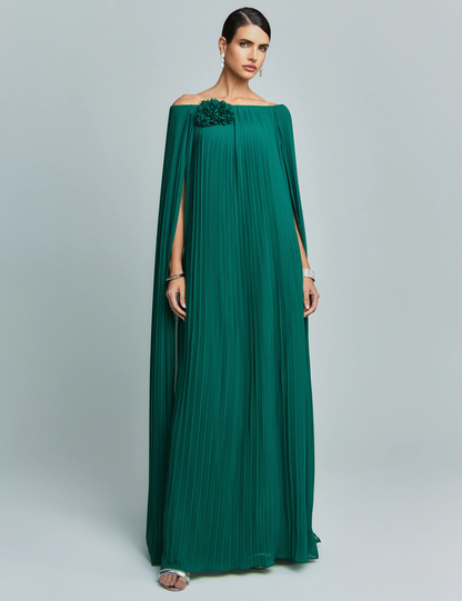 Pleated Long Party Dress