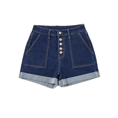 Womens High-waisted Slim-fit Denim Shorts
