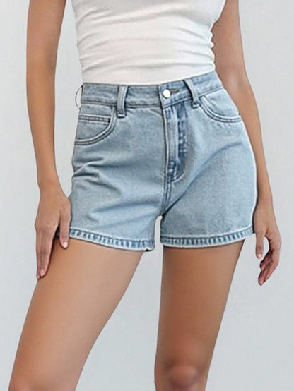 American-style Vintage Distressed Washed Mini Denim Shorts