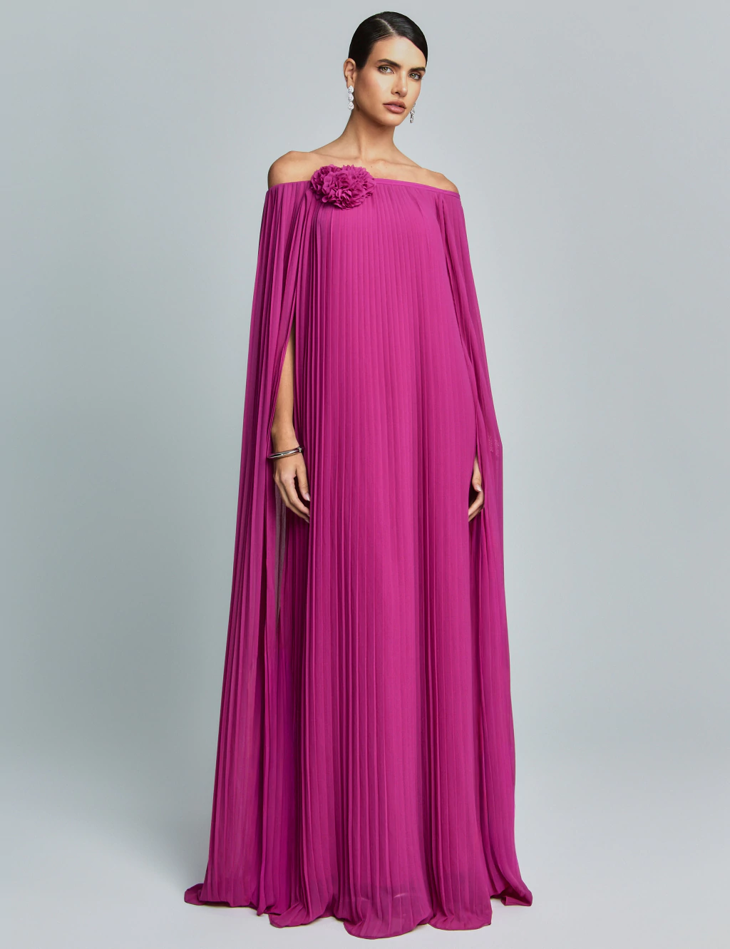 Pleated Long Party Dress