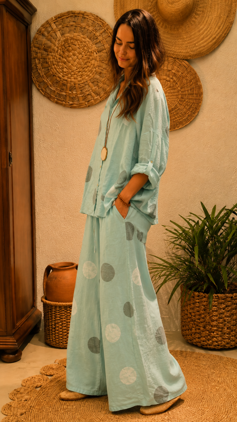 Polka Dot Linen Set