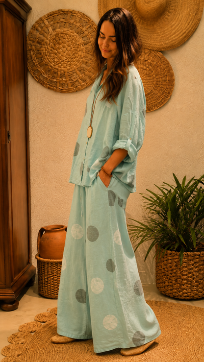 Polka Dot Linen Set