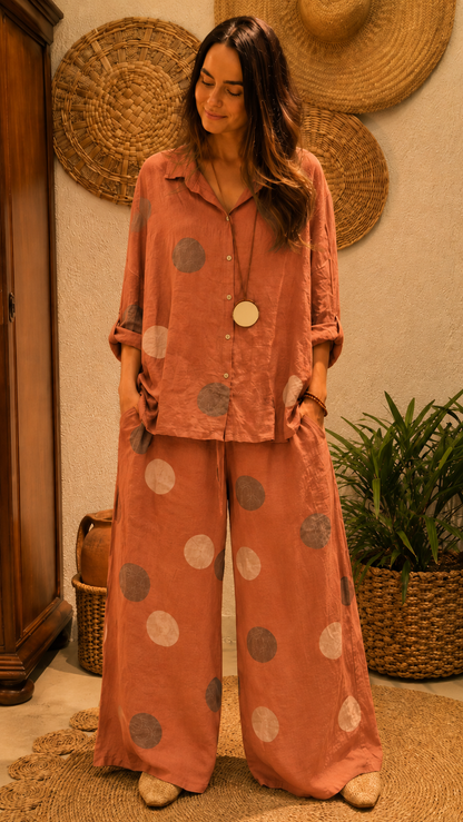 Polka Dot Linen Set