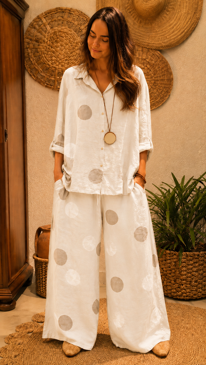 Polka Dot Linen Set
