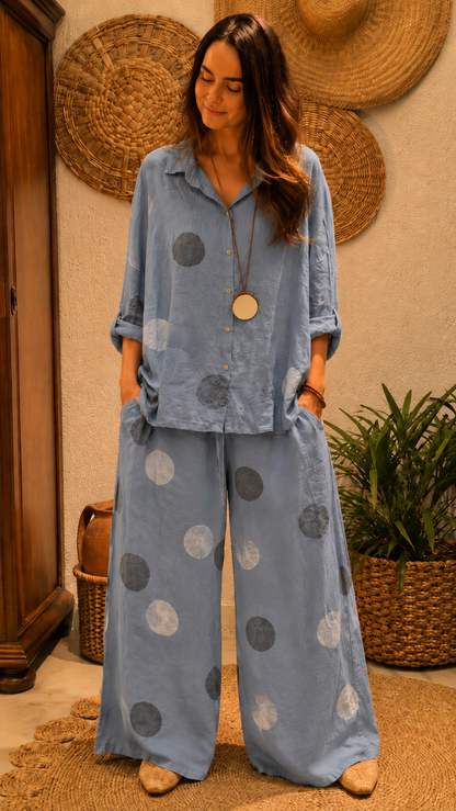 Polka Dot Linen Set