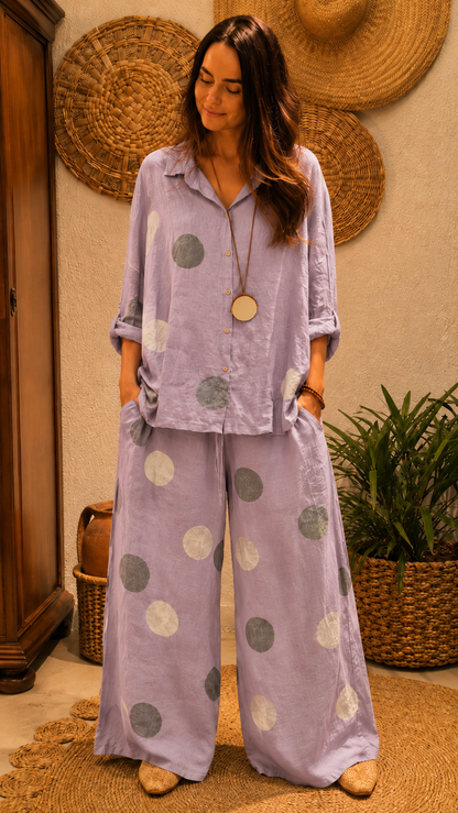 Polka Dot Linen Set