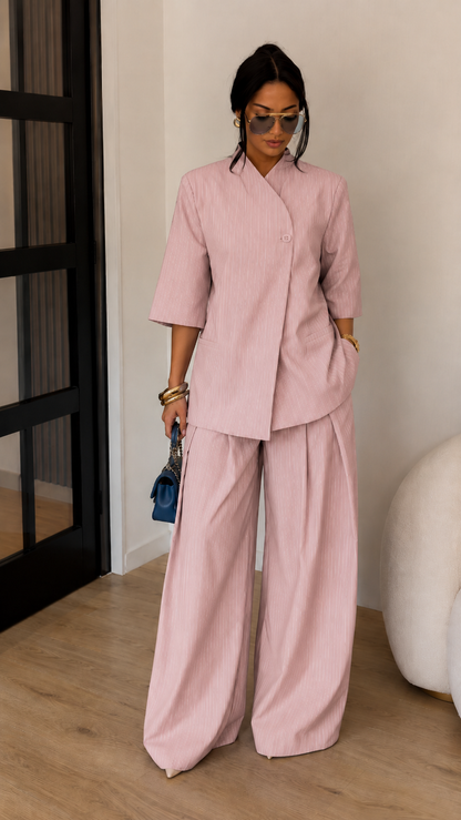 Celeste Pinstripe Palazzo Set