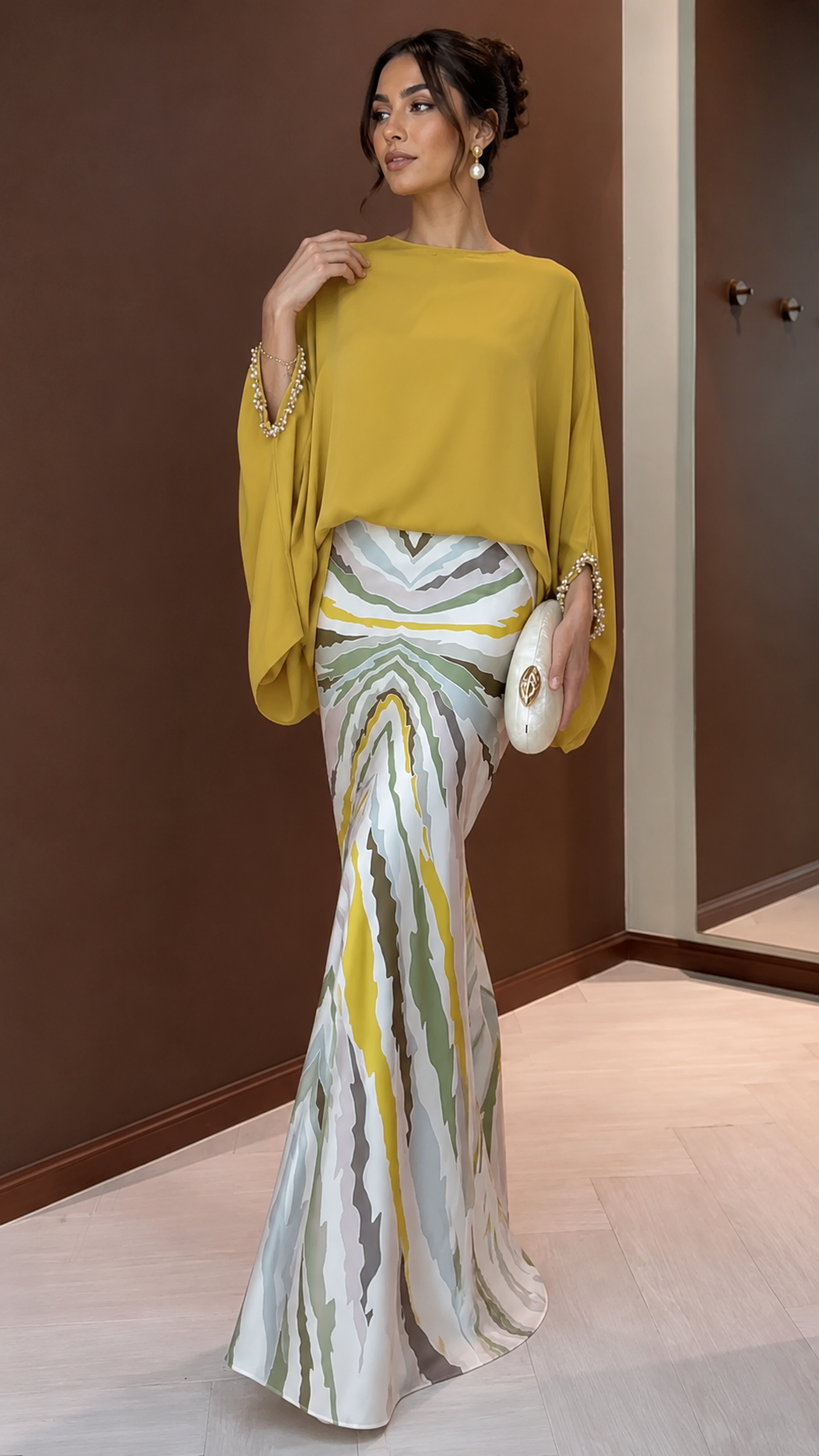 Round Neck Loose Printed Two-Piece Set