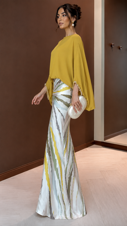 Round Neck Loose Printed Two-Piece Set