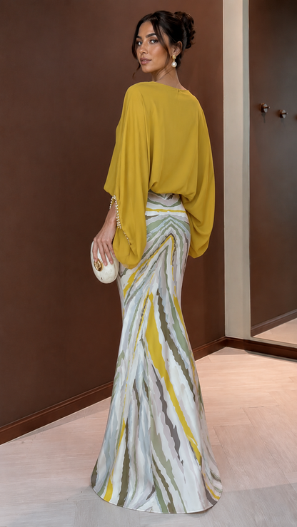 Round Neck Loose Printed Two-Piece Set