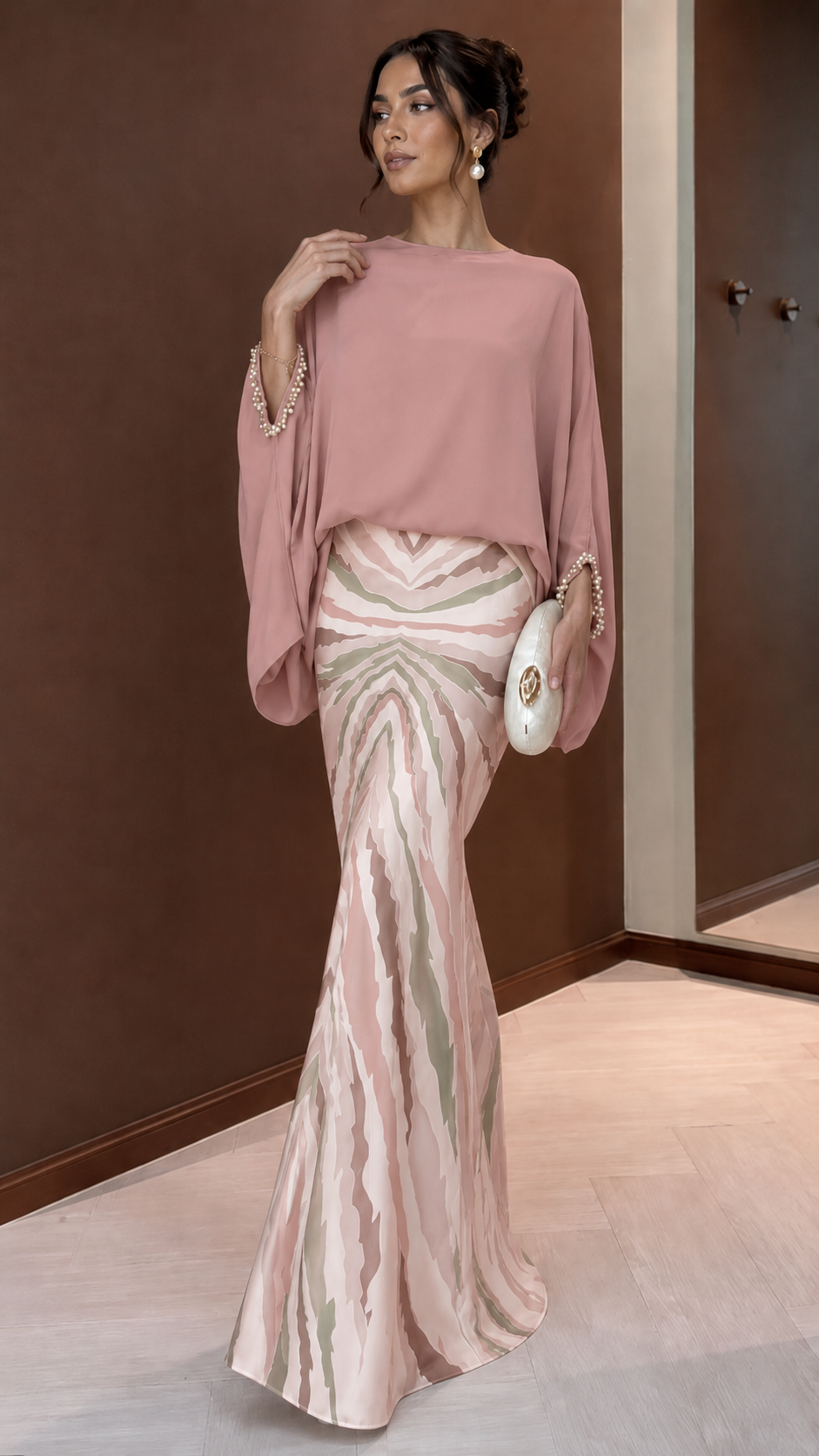 Round Neck Loose Printed Two-Piece Set