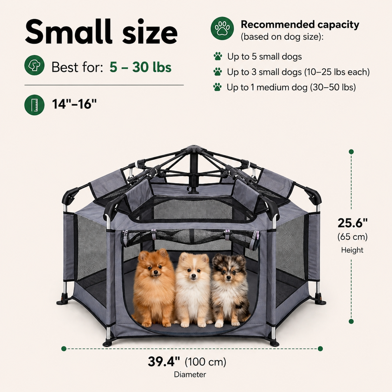 Pop-Up Portable Dog Play Tent | Soft Indoor Outdoor Folding Pet House for Dogs