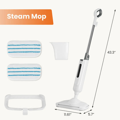 Lightweight Steam Mop Cleaner for Floors & Carpet with Washable Pads