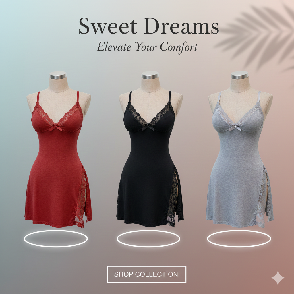 NightMuse Lace V-Neck Nightgown