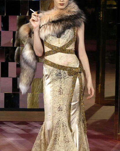 Crystal & Lace Gown