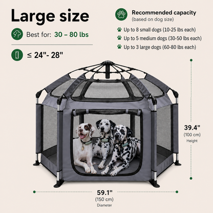 Pop-Up Portable Dog Play Tent | Soft Indoor Outdoor Folding Pet House for Dogs