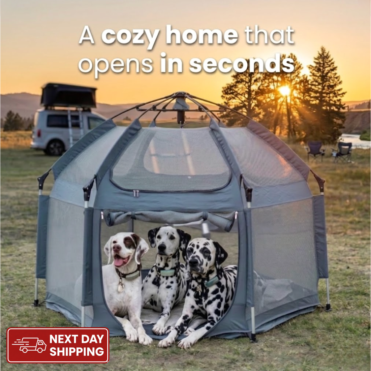 Pop-Up Portable Dog Play Tent | Soft Indoor Outdoor Folding Pet House for Dogs