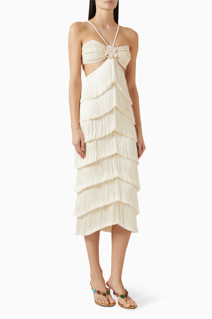 Lya Fringe Midi Dress