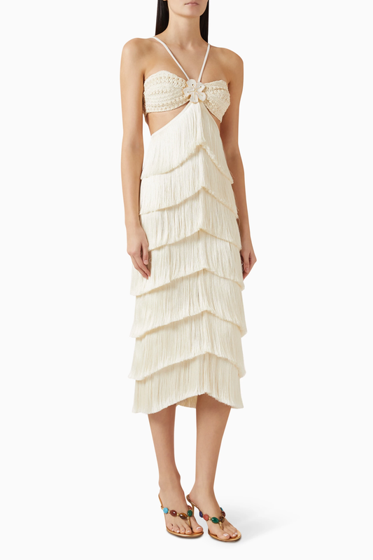 Lya Fringe Midi Dress