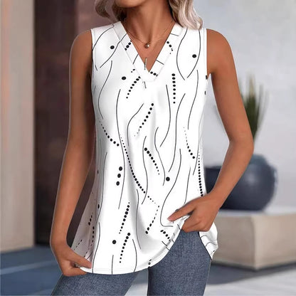 Casual Versatile Breathable Lightweight Sleeveless V Neck Top
