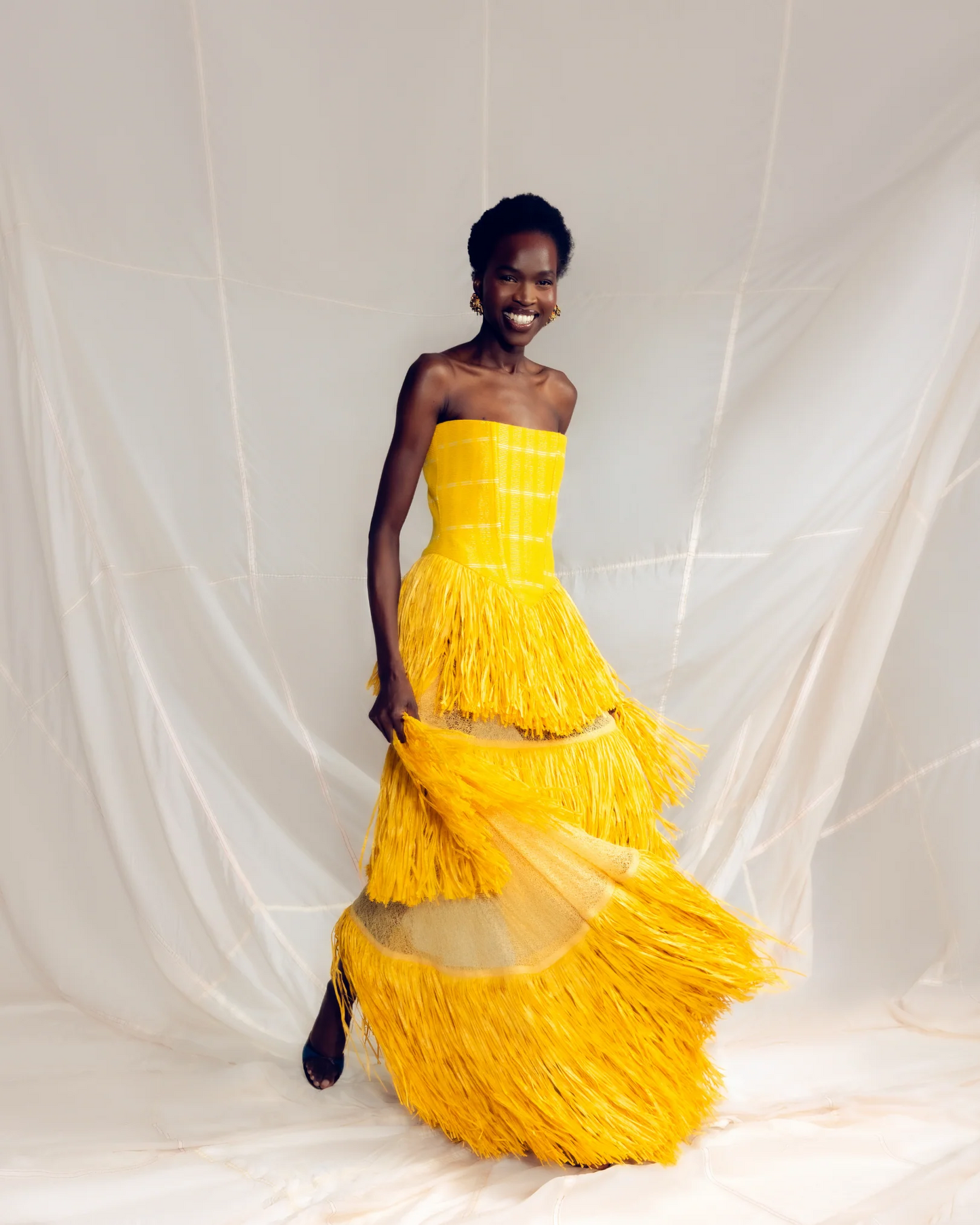 Ano Layered Raffia Dress