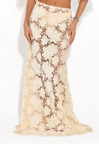 Floral Lace Maxi Skirt