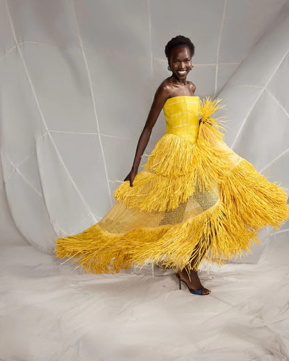 Ano Layered Raffia Dress
