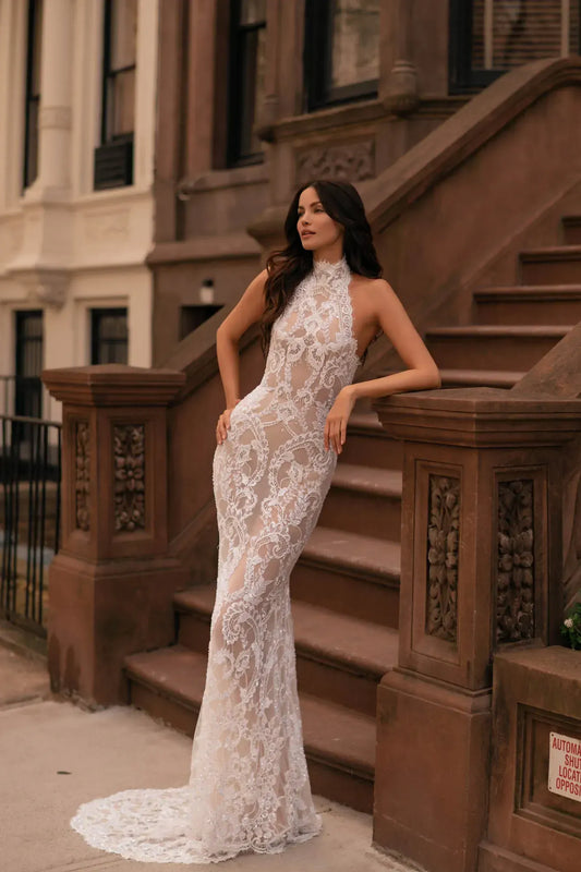Mermaid Gown with Beaded Chains