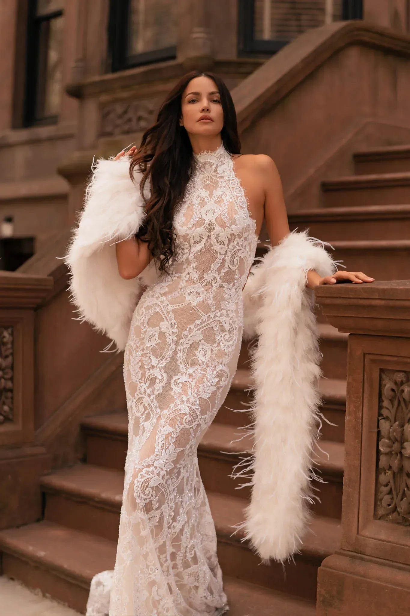 Mermaid Gown with Beaded Chains