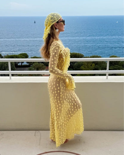 Yellow Debbie Lace Dress