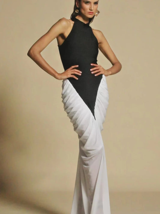 Lenore Sleeveless Ruched Bandage Maxi Dress