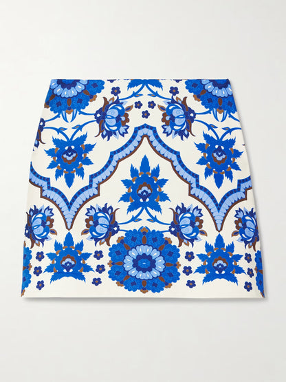 Unique Exquisite Floral Print Shorts Vest Two-piece Set