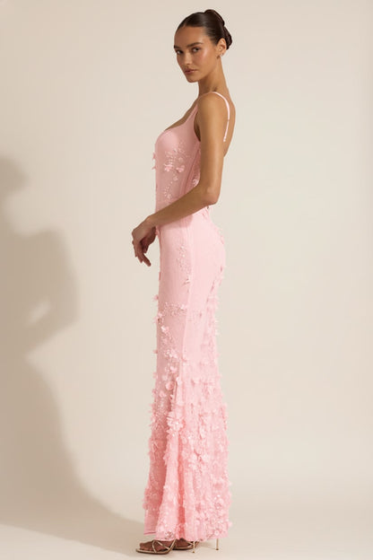 Embellished Appliqué Soft-Scoop Corset Gown