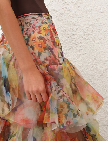 Luna Fanned Maxi Skirt