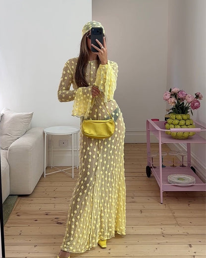 Yellow Debbie Lace Dress
