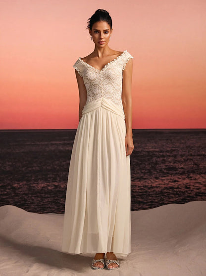 Javeth V Neck Lace Maxi Dress