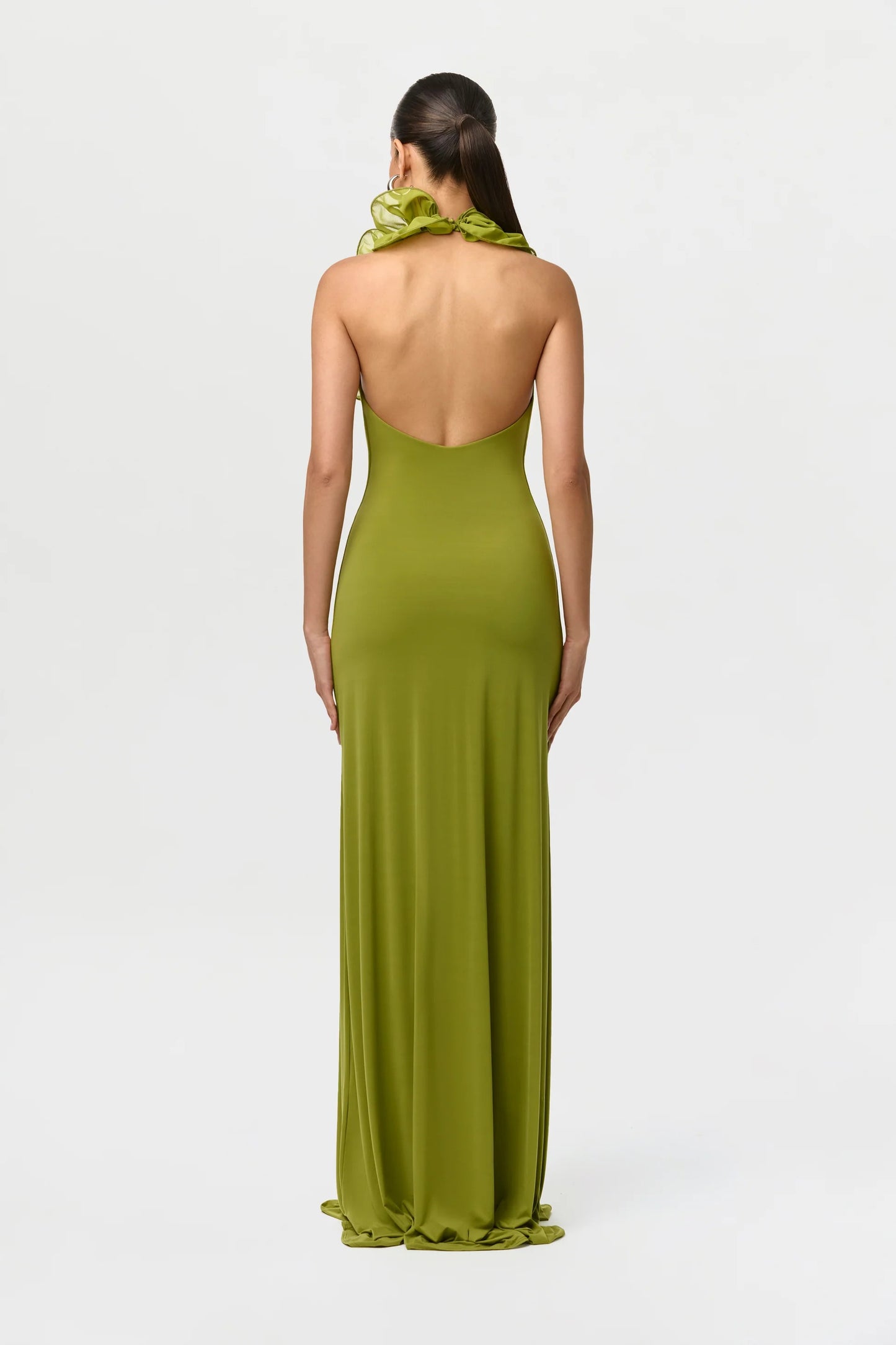 Naked Ruffle Halter Maxi Dress