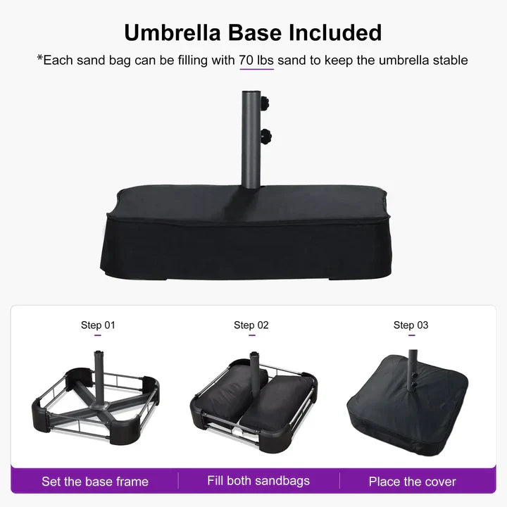 LED Sky — All-Weather Solar Patio Umbrella